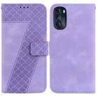 For Motorola Moto G 2022 7-shaped Embossed Leather Phone Case(Purple) - 1