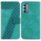 For Motorola Moto G Stylus 5G 2022 7-shaped Embossed Leather Phone Case(Green) - 1