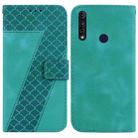 For Motorola Moto G8 Power Lite Seven-shaped Embossed Leather Phone Case(Green) - 1