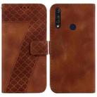 For Motorola Moto G8 Power Lite 7-shaped Embossed Leather Phone Case(Brown) - 1