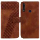 For Motorola Moto G8 Power Lite Seven-shaped Embossed Leather Phone Case(Brown) - 1