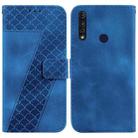 For Motorola Moto G8 Power Lite 7-shaped Embossed Leather Phone Case(Blue) - 1