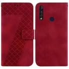 For Motorola Moto G8 Power Lite 7-shaped Embossed Leather Phone Case(Red) - 1