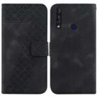 For Motorola Moto G8 Power Lite 7-shaped Embossed Leather Phone Case(Black) - 1