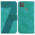 For Motorola Moto G9 Power 7-shaped Embossed Leather Phone Case(Green) - 1