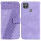 For Motorola Moto G9 Power Seven-shaped Embossed Leather Phone Case(Purple) - 1