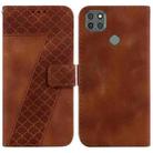 For Motorola Moto G9 Power 7-shaped Embossed Leather Phone Case(Brown) - 1