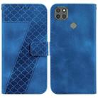 For Motorola Moto G9 Power Seven-shaped Embossed Leather Phone Case(Blue) - 1