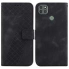 For Motorola Moto G9 Power Seven-shaped Embossed Leather Phone Case(Black) - 1