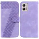 For Motorola Moto G13/G23/G53 7-shaped Embossed Leather Phone Case(Purple) - 1