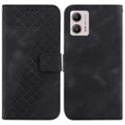 For Motorola Moto G13/G23/G53 Seven-shaped Embossed Leather Phone Case(Black) - 1