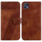 For Motorola Moto G50 5G Seven-shaped Embossed Leather Phone Case(Brown) - 1