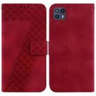 For Motorola Moto G50 5G Seven-shaped Embossed Leather Phone Case(Red) - 1