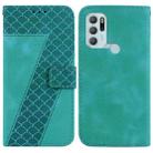 For Motorola Moto G60S 7-shaped Embossed Leather Phone Case(Green) - 1