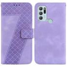 For Motorola Moto G60S Seven-shaped Embossed Leather Phone Case(Purple) - 1