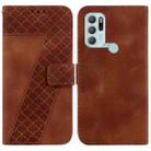 For Motorola Moto G60S Seven-shaped Embossed Leather Phone Case(Brown) - 1