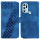 For Motorola Moto G60S 7-shaped Embossed Leather Phone Case(Blue) - 1