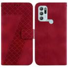 For Motorola Moto G60S 7-shaped Embossed Leather Phone Case(Red) - 1