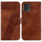 For Motorola Moto G72 7-shaped Embossed Leather Phone Case(Brown) - 1