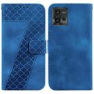 For Motorola Moto G72 Seven-shaped Embossed Leather Phone Case(Blue) - 1