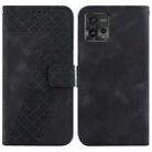 For Motorola Moto G72 7-shaped Embossed Leather Phone Case(Black) - 1