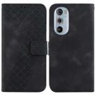 For Motorola Edge 30 Pro Seven-shaped Embossed Leather Phone Case(Black) - 1