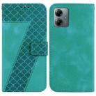 For Motorola Moto G14 7-shaped Embossed Leather Phone Case(Green) - 1