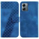 For Motorola Moto G14 7-shaped Embossed Leather Phone Case(Blue) - 1