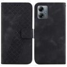 For Motorola Moto G14 7-shaped Embossed Leather Phone Case(Black) - 1