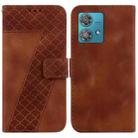 For Motorola Edge 40 Neo Seven-shaped Embossed Leather Phone Case(Brown) - 1