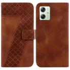 For Motorola Moto G54 Seven-shaped Embossed Leather Phone Case(Brown) - 1