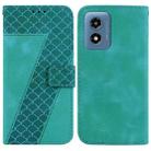 For Motorola Moto G Play 4G 2024 Seven-shaped Embossed Leather Phone Case(Green) - 1