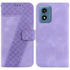 For Motorola Moto G Play 4G 2024 Seven-shaped Embossed Leather Phone Case(Purple) - 1