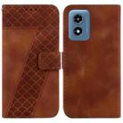 For Motorola Moto G Play 4G 2024 7-shaped Embossed Leather Phone Case(Brown) - 1