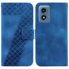 For Motorola Moto G Play 4G 2024 Seven-shaped Embossed Leather Phone Case(Blue) - 1