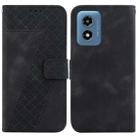 For Motorola Moto G Play 4G 2024 Seven-shaped Embossed Leather Phone Case(Black) - 1