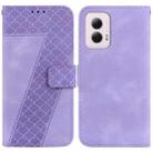 For Motorola Moto G Power 5G 2024 Seven-shaped Embossed Leather Phone Case(Purple) - 1