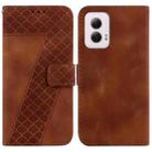 For Motorola Moto G Power 5G 2024 7-shaped Embossed Leather Phone Case(Brown) - 1