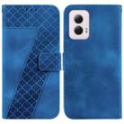 For Motorola Moto G Power 5G 2024 7-shaped Embossed Leather Phone Case(Blue) - 1