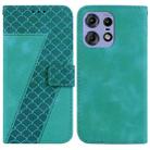 For Motorola Edge 50 Pro Seven-shaped Embossed Leather Phone Case(Green) - 1