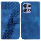 For Motorola Edge 50 Pro Seven-shaped Embossed Leather Phone Case(Blue) - 1