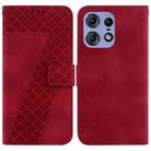 For Motorola Edge 50 Pro 7-shaped Embossed Leather Phone Case(Red) - 1