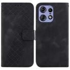 For Motorola Edge 50 Pro Seven-shaped Embossed Leather Phone Case(Black) - 1