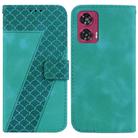 For Motorola Edge 50 Fusion Seven-shaped Embossed Leather Phone Case(Green) - 1