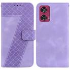 For Motorola Edge 50 Fusion Seven-shaped Embossed Leather Phone Case(Purple) - 1