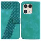 For Motorola Edge 50 Ultra Seven-shaped Embossed Leather Phone Case(Green) - 1