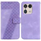 For Motorola Edge 50 Ultra Seven-shaped Embossed Leather Phone Case(Purple) - 1