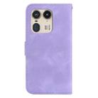 For Motorola Edge 50 Ultra Seven-shaped Embossed Leather Phone Case(Purple) - 3