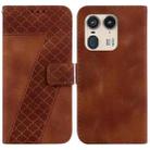 For Motorola Edge 50 Ultra Seven-shaped Embossed Leather Phone Case(Brown) - 1