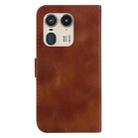 For Motorola Edge 50 Ultra Seven-shaped Embossed Leather Phone Case(Brown) - 3